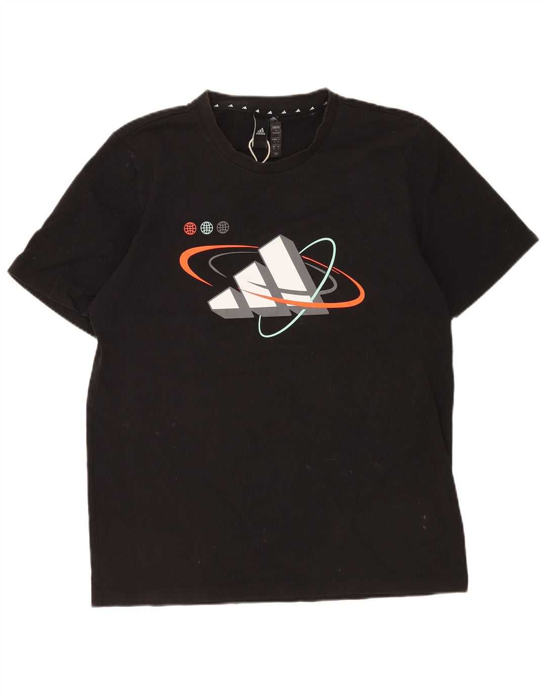 Adidas T-shirt graphique pour homme en coton noir moyen