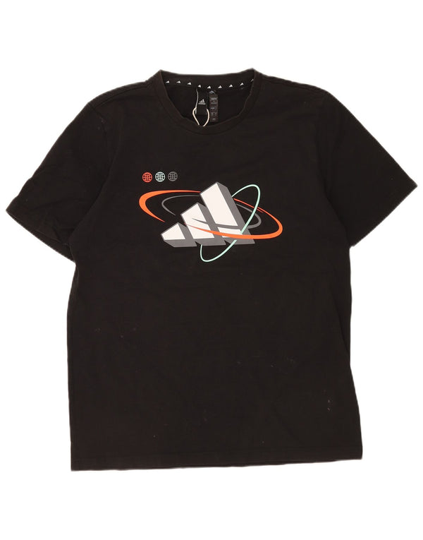 Adidas T-shirt graphique pour homme en coton noir moyen