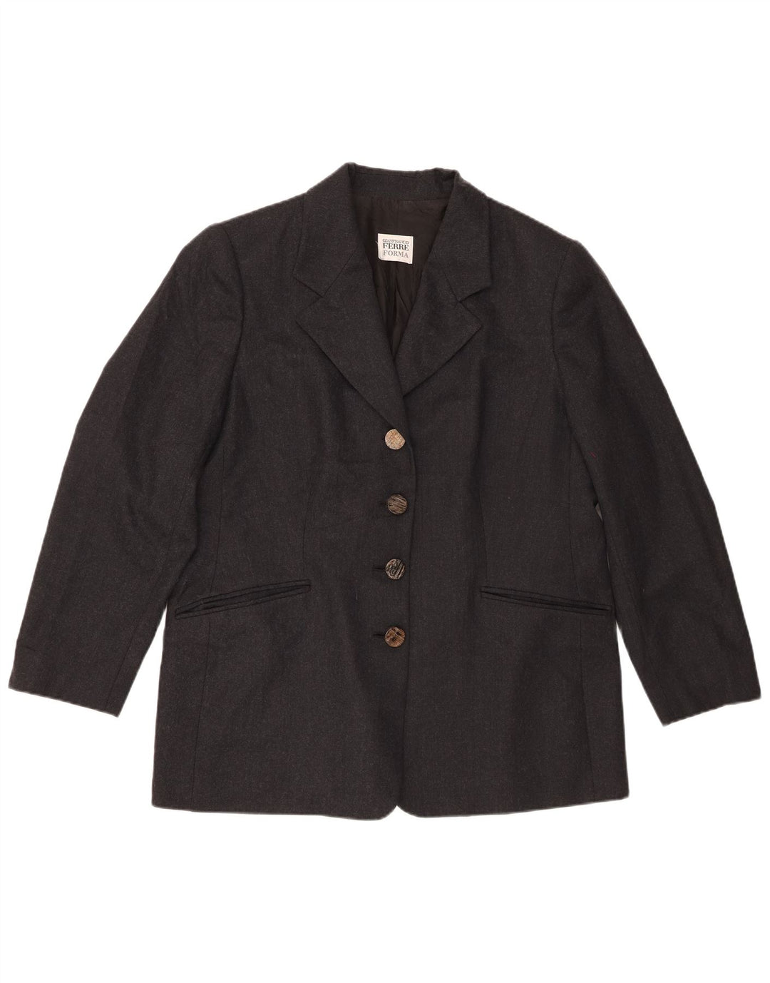 Ferre Veste blazer à 4 boutons pour femme UK 20 2XL Gris moucheté