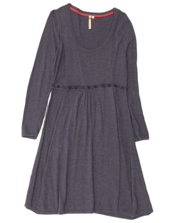 Robe pull à manches longues White Stuff pour femme UK 10 Small Gris Fair Isle