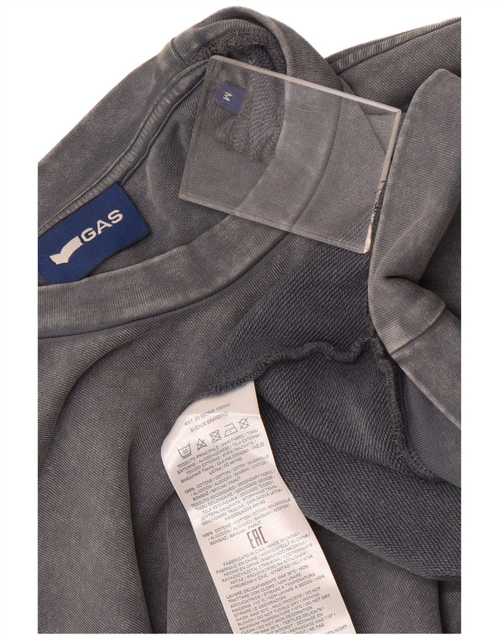 Gas Sweat-Shirt Homme Gris Moyen Coton