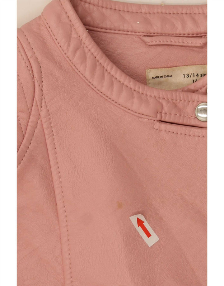 Zara Veste en similicuir fille 13-14 ans Rose Polyester