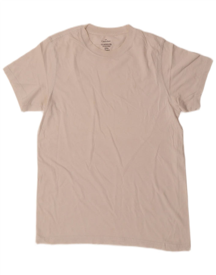 CALVIN KLEIN T-Shirt Homme Haut Petit Blanc Cassé Coton