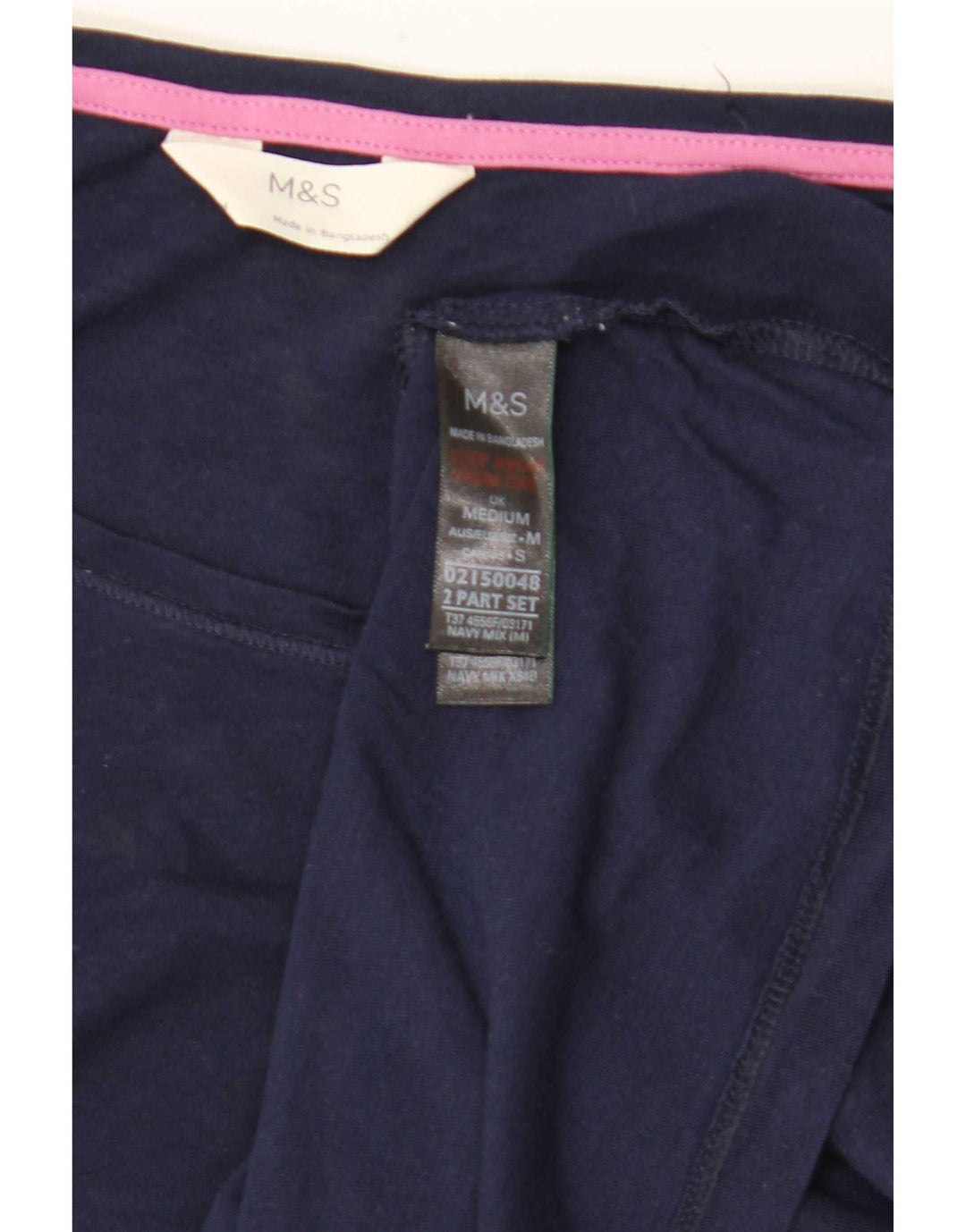 Marks & Spencer Haut à manches longues pour femme UK 44 Bleu marine moyen Coton