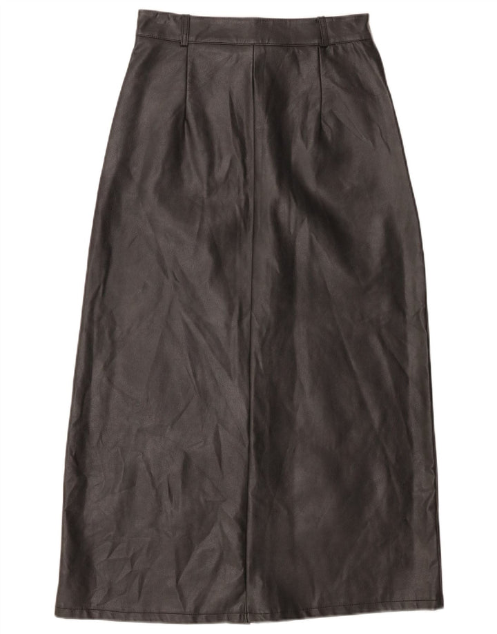 jupe vintage femme fausse fourrure petite W26 polyuréthane noir