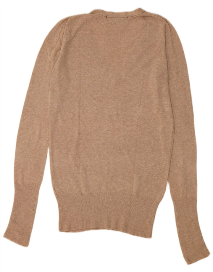 Zara Pull col V pour femme UK 10 Petit Beige