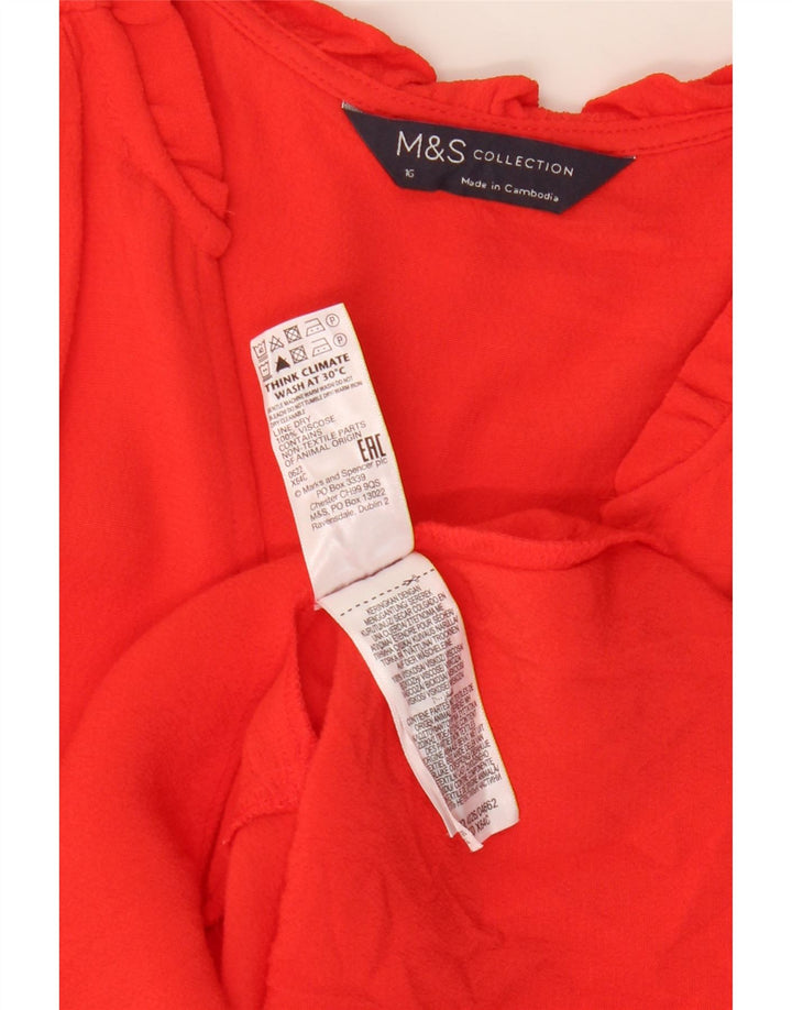 Marks & Spencer Robe droite surdimensionnée à manches longues pour femme UK 16 Large Rouge