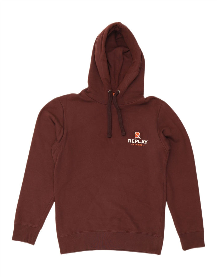 REPLAY Pull à capuche homme petit coton marron