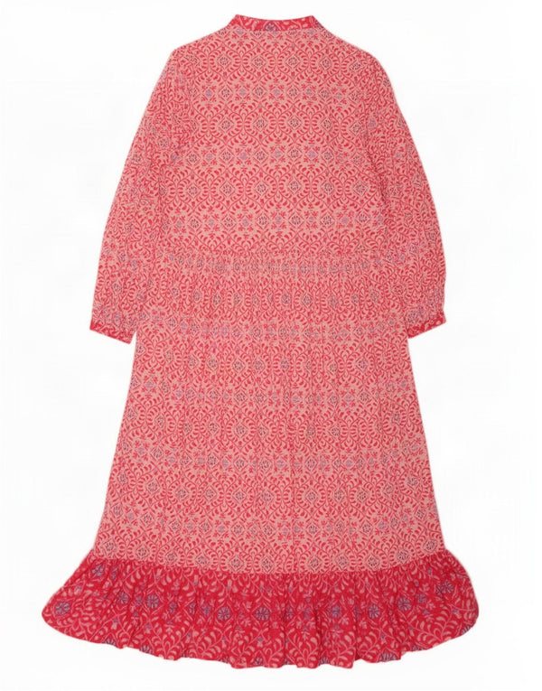 Zara Robe longue à manches longues pour femme UK 16 Large Rose Floral