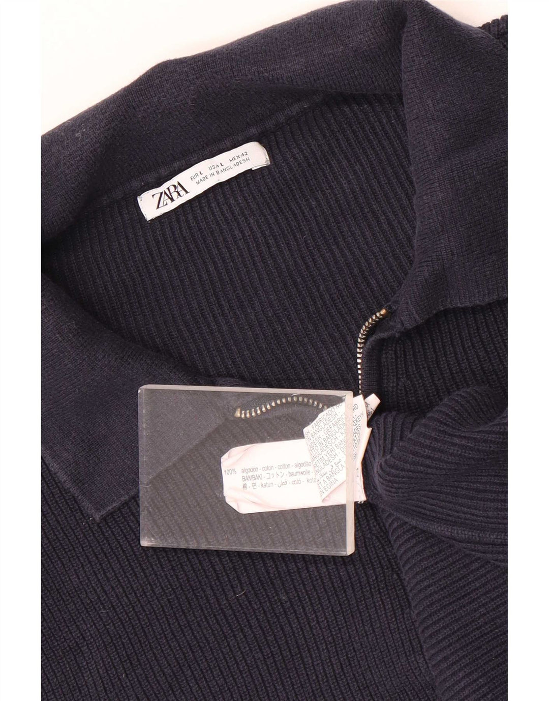Zara Polo Homme Large Bleu Marine Coton