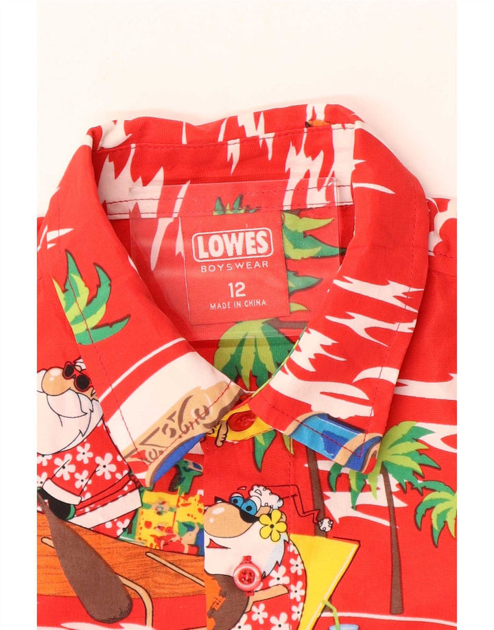 Lowes Chemise à manches courtes à motif abstrait pour garçon 11-12 ans Rouge hawaïen