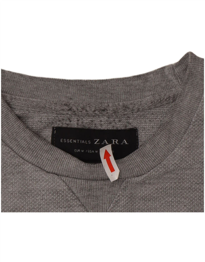 Zara Homme Sweatshirt Jumper Moyen Gris Coton