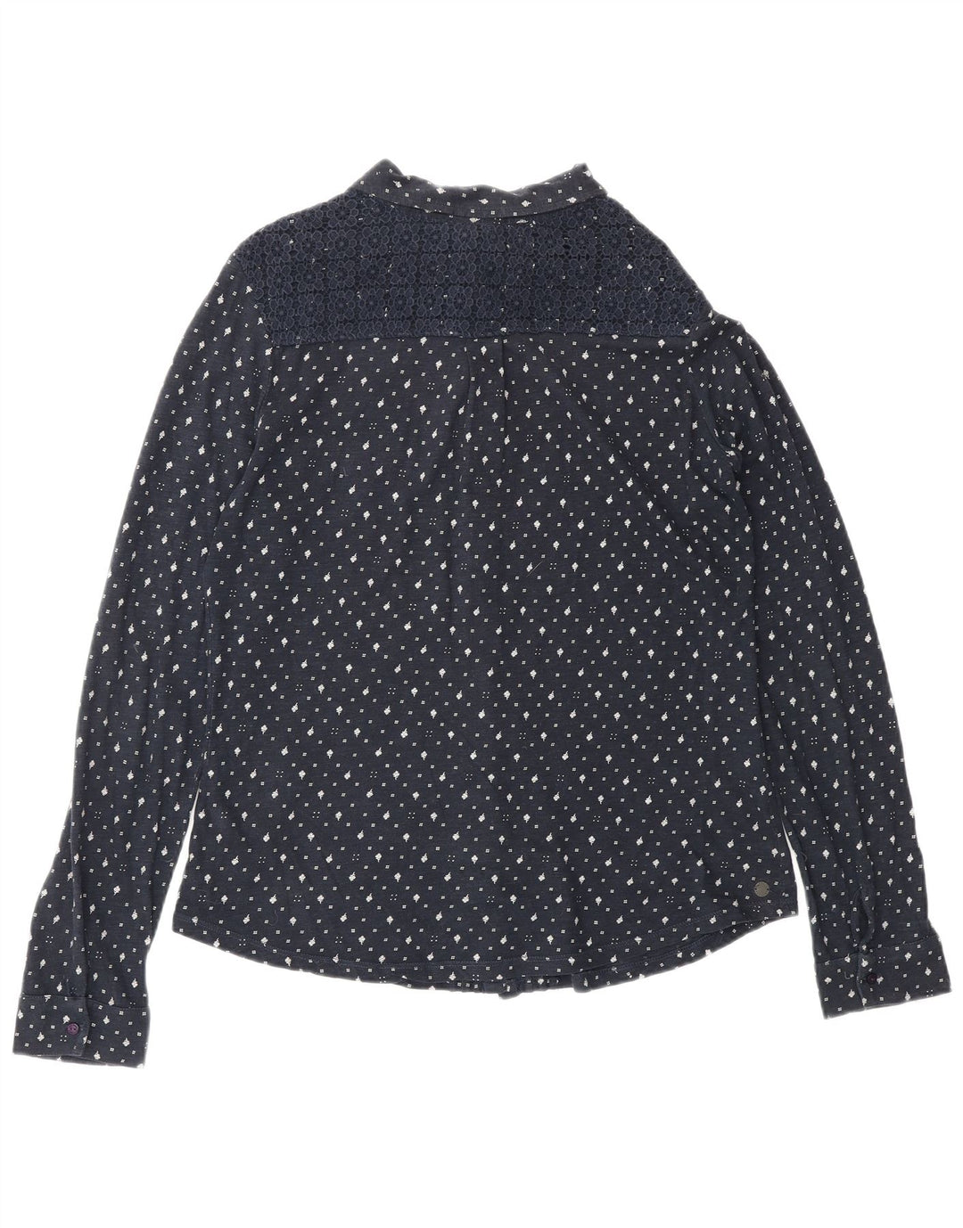 FAT FACE Chemisier pour femme UK 12 Bleu marine moyen en coton floral