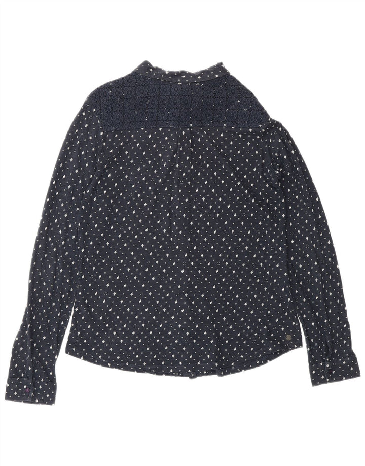 FAT FACE Chemisier pour femme UK 12 Bleu marine moyen en coton floral