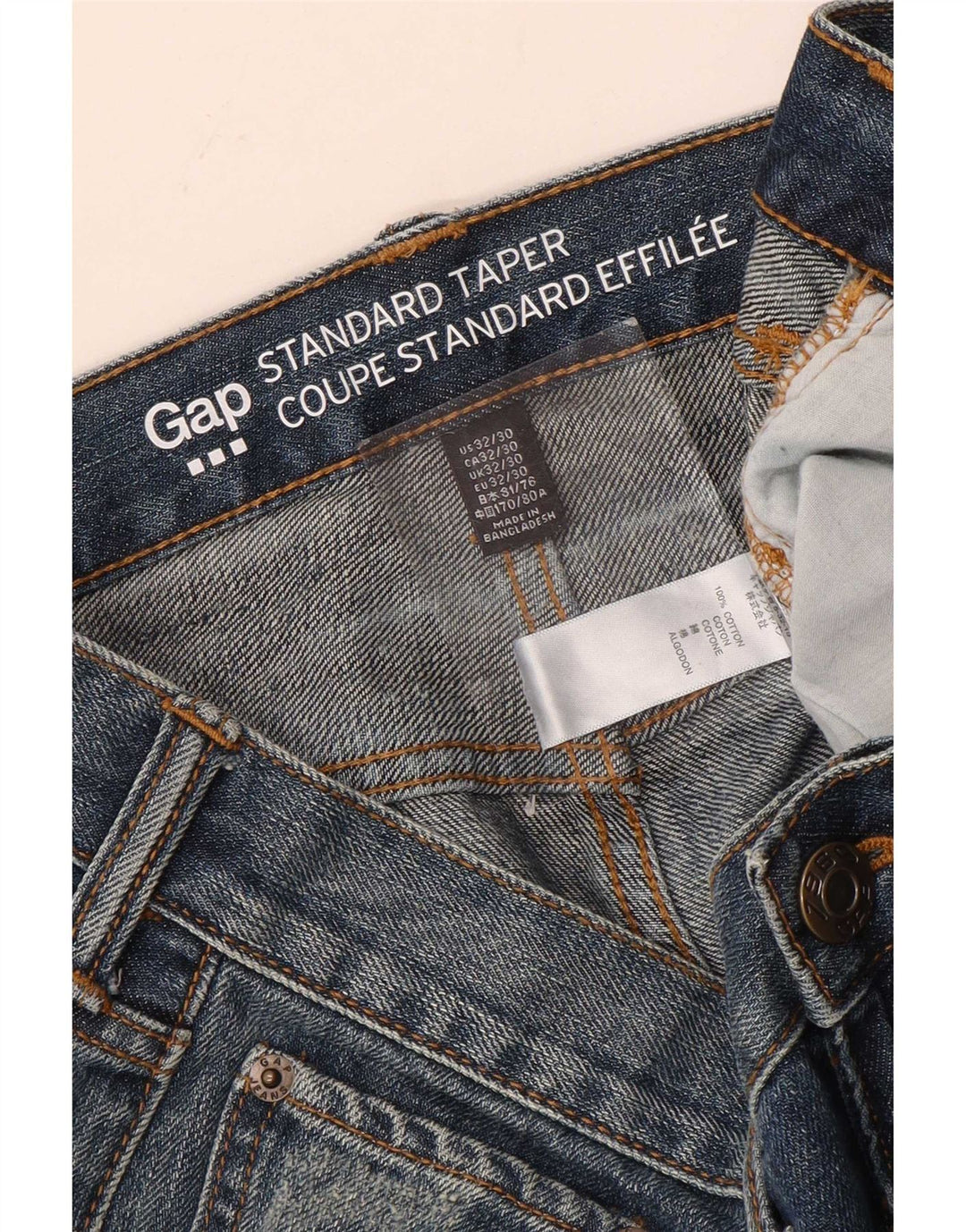 Gap Jean fuselé standard vieilli pour homme W32 L30 en coton bleu
