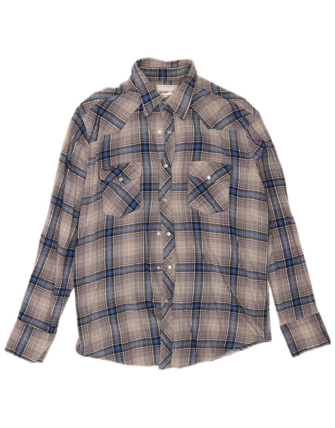 Wrangler Chemise en flanelle pour homme en coton à carreaux gris