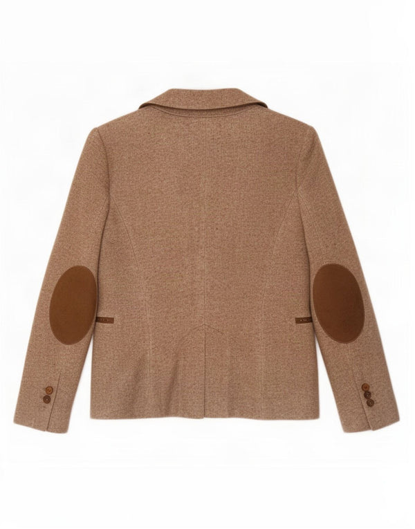 Zara Veste Blazer 1 Bouton Femme UK 10 Petit Acétate Moucheté Marron