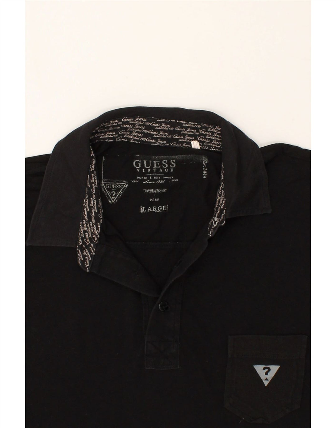 GUESS Polo Graphique Homme Grand Noir