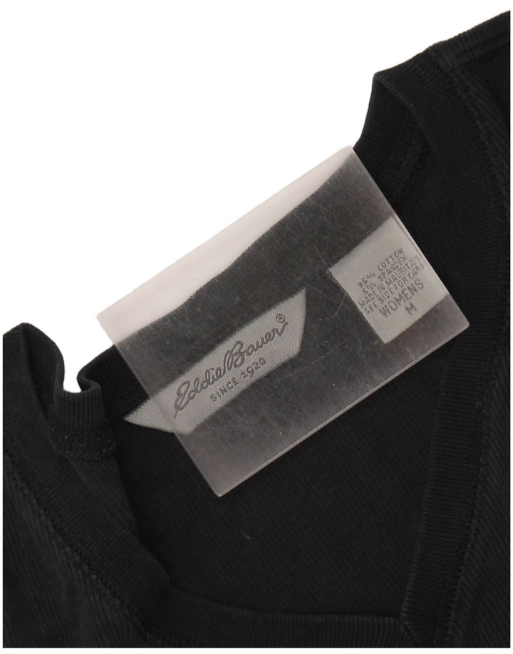EDDIE BAUER Haut à manches longues pour femme UK 14 Coton noir moyen