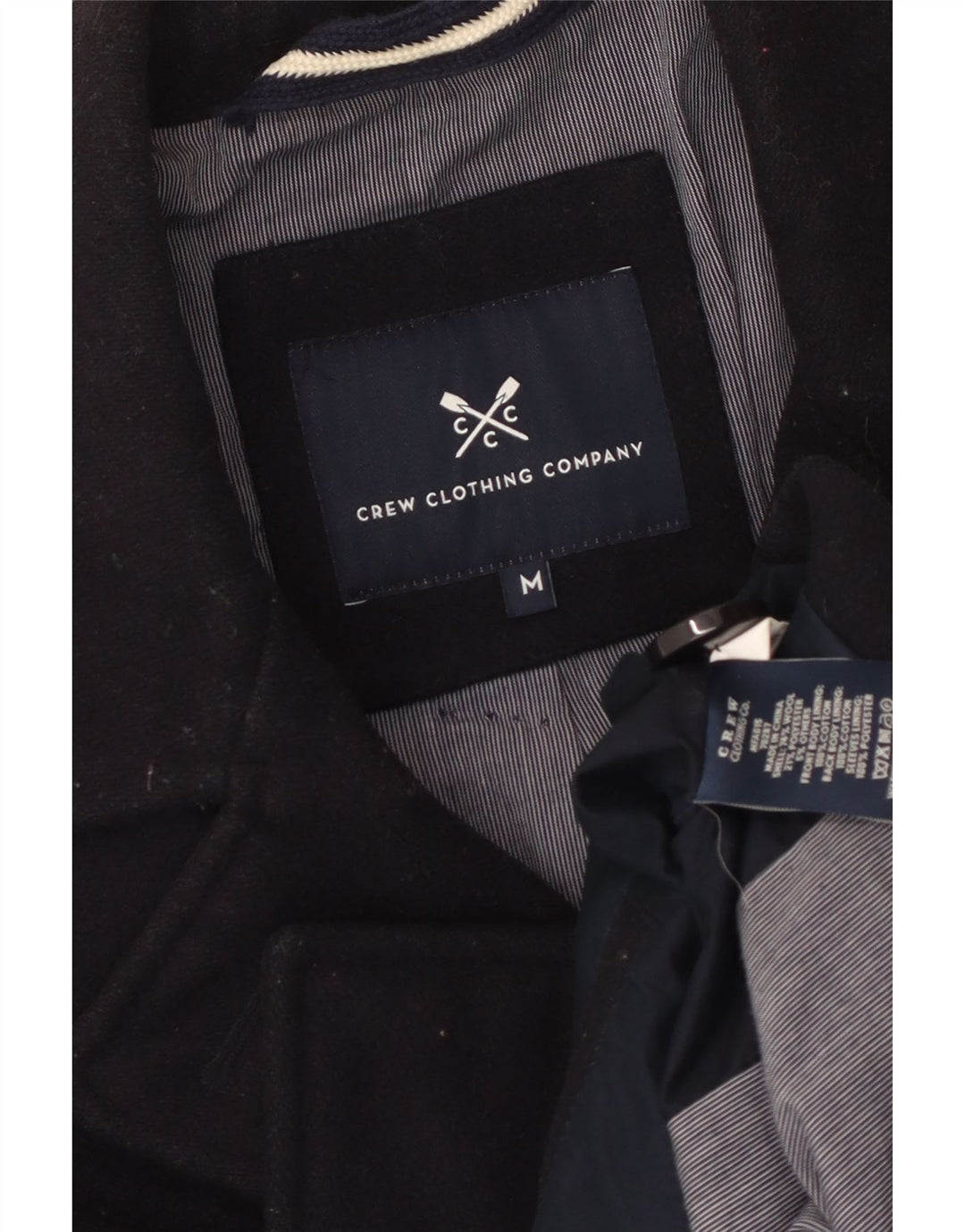 Crew Clothing Caban Homme UK 38 Laine Bleu Marine Moyen