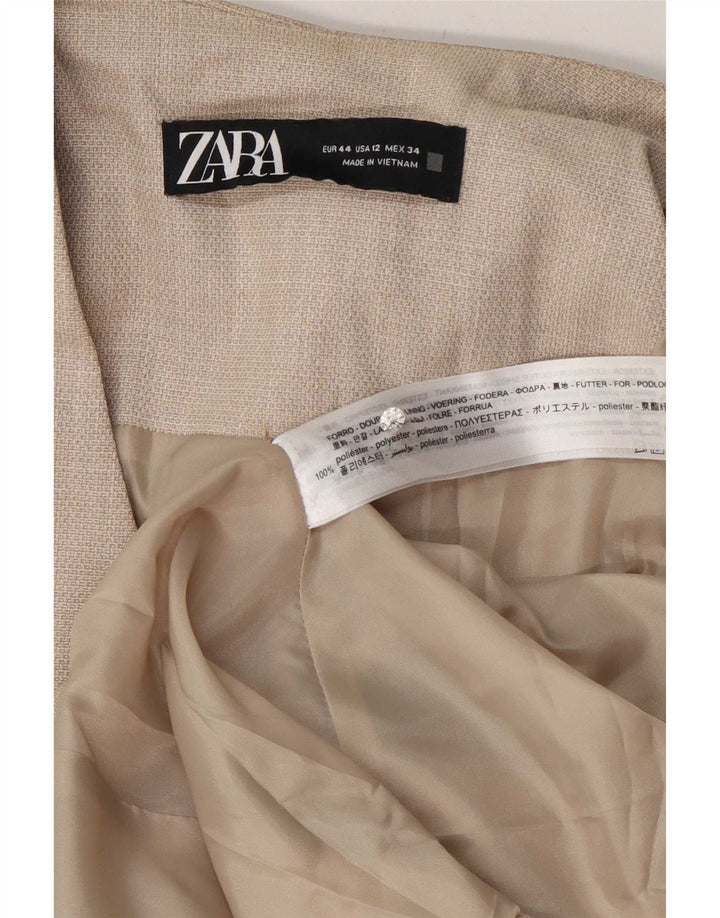 Zara Veste Blazer 1 Bouton Femme EU 44 XL Beige Polyester