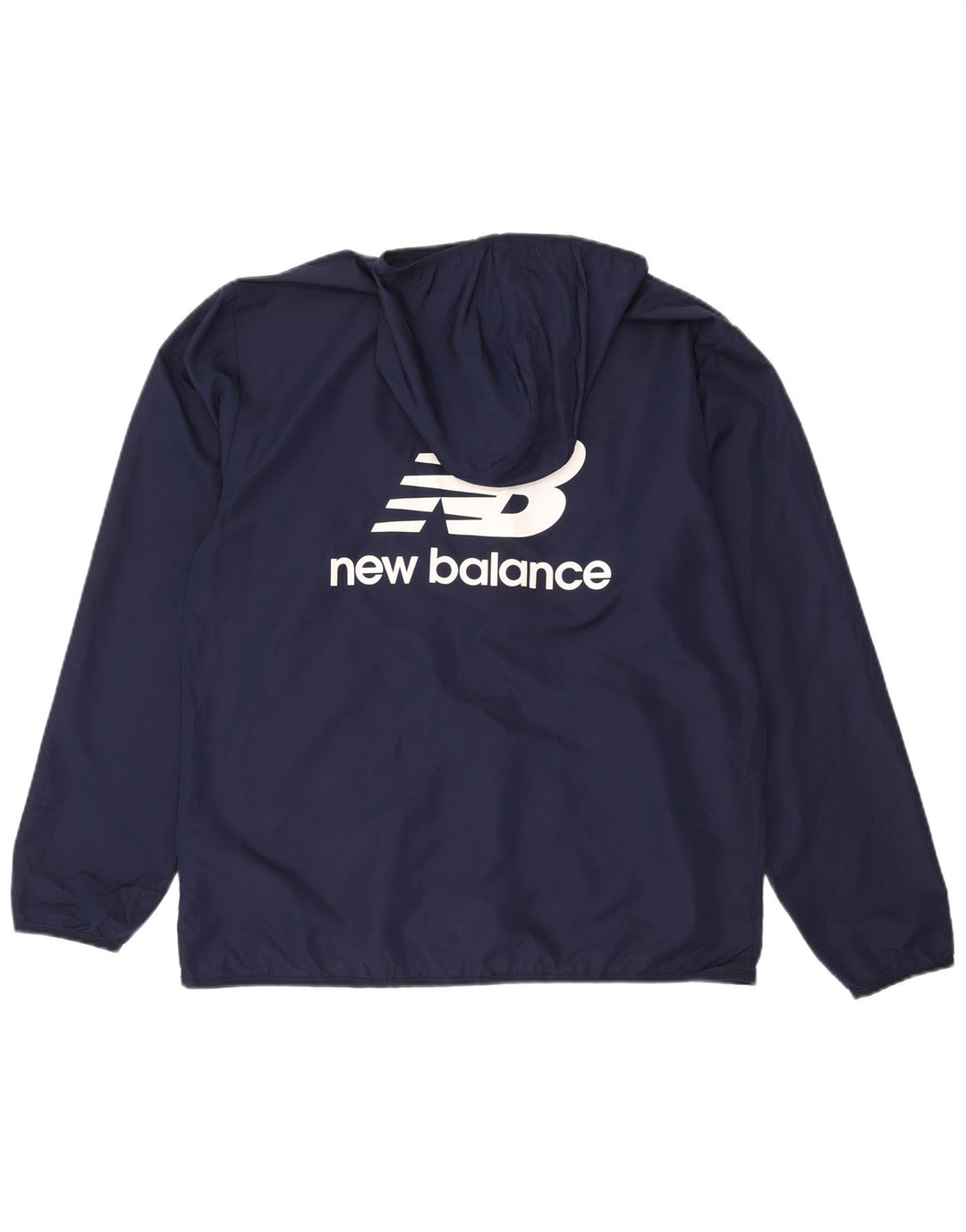 New Balance Veste de pluie à capuche graphique pour hommes Large Polyester bleu marine