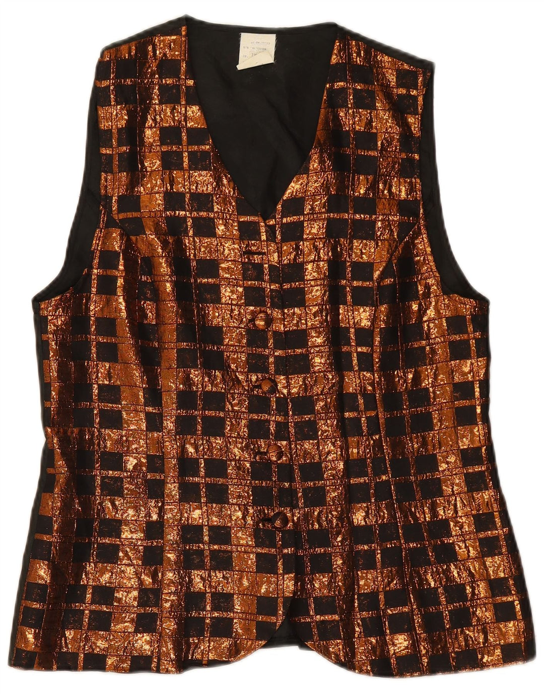Gilet femme VINTAGE UK 14 Polyester à carreaux marron moyen