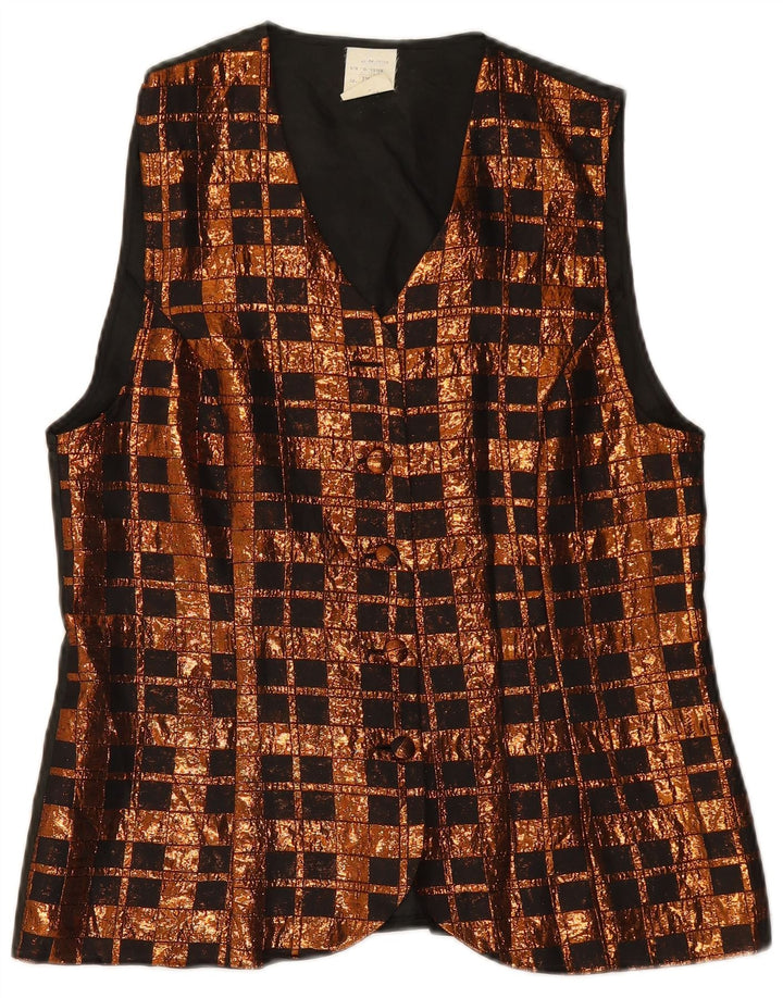 Gilet femme VINTAGE UK 14 Polyester à carreaux marron moyen