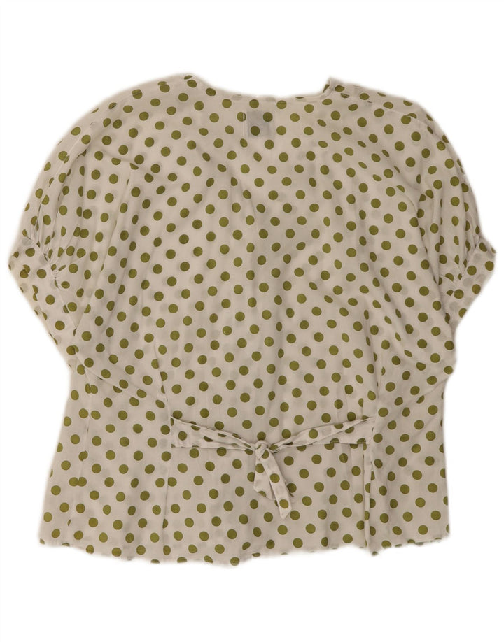 Benetton Chemisier à manches courtes pour femme IT 44 à pois blancs moyens