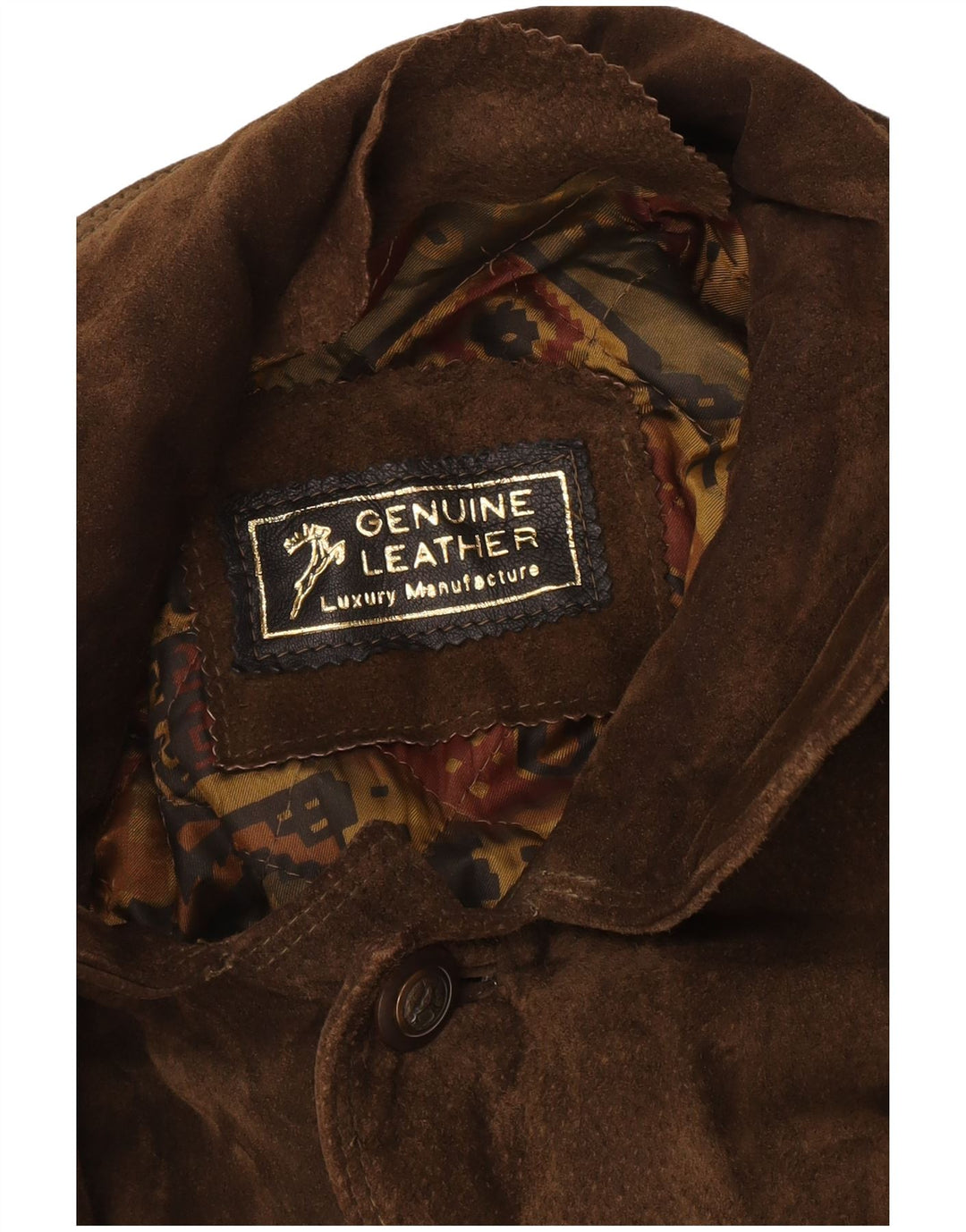 veste en daim homme vintage UK 42 XL cuir marron