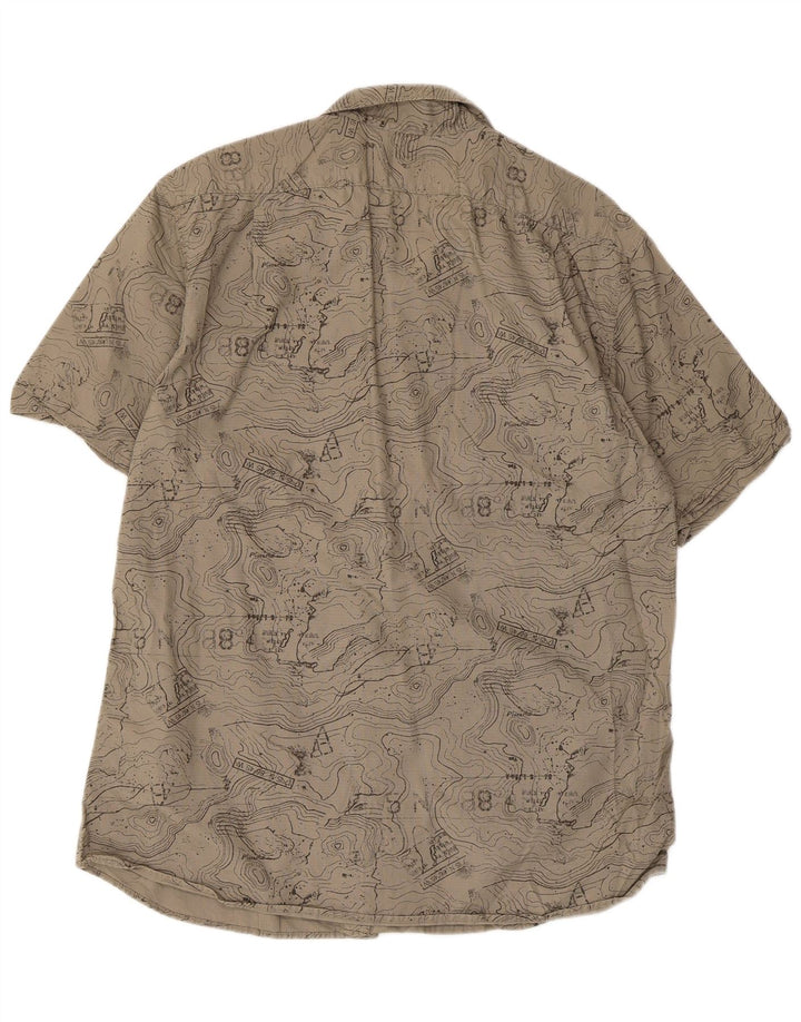 Eddie Bauer Chemise coupe classique pour homme à motif abstrait en coton beige