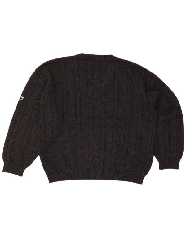 Navigare Pull col V pour homme en laine grise