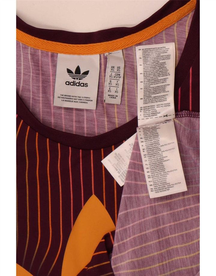 Adidas Mens Graphic Débardeur XS Bordeaux Rayé Polyester