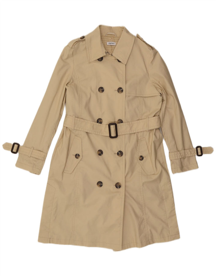 Esprit Trench Femme UK 14 Grand Coton Beige