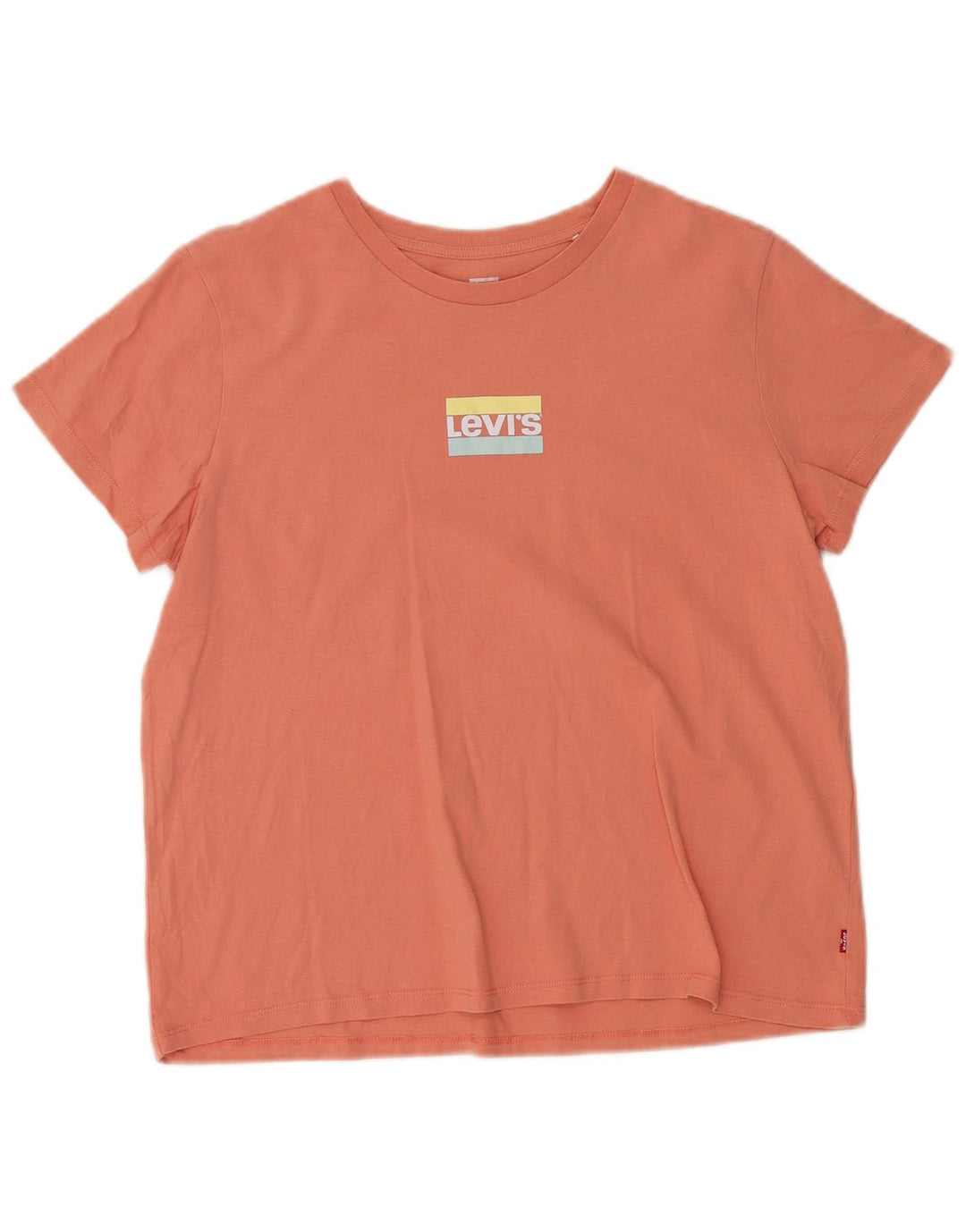 LEVI'S T-shirt graphique pour femme UK 16 Large Orange Coton