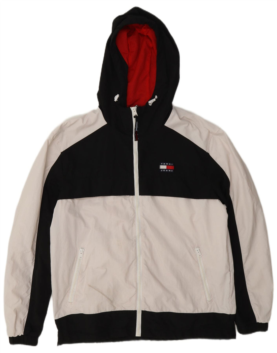 Tommy Hilfiger Veste coupe-vent pour homme UK 38 Medium Blanc Colourblock