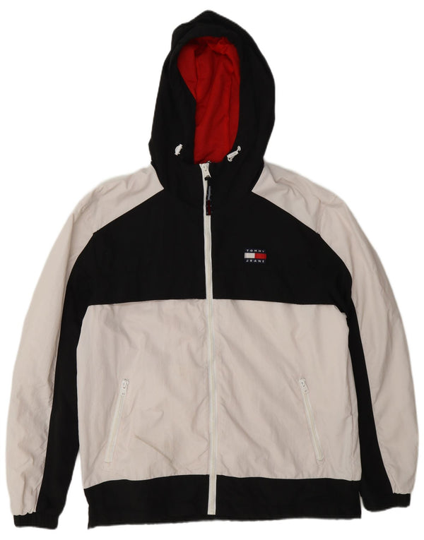 Tommy Hilfiger Veste coupe-vent pour homme UK 38 Medium Blanc Colourblock