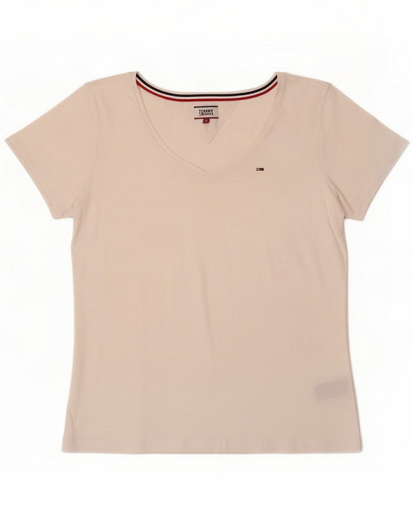 Tommy Hilfiger T-shirt pour femme UK 14 Medium White Cotton