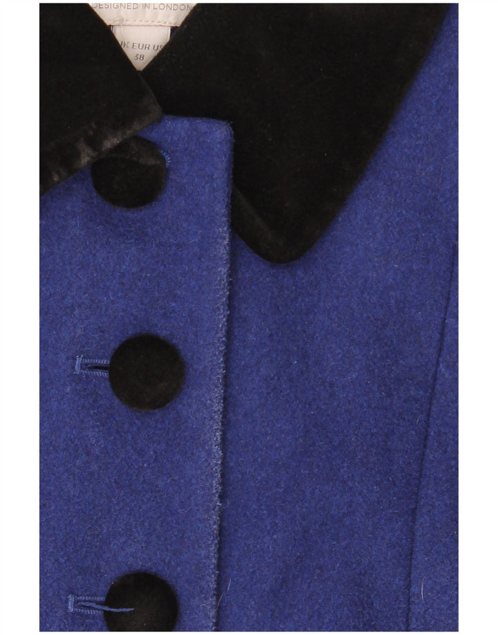 Monsoon Pardessus Femme UK 10 Petit Bleu Colorblock