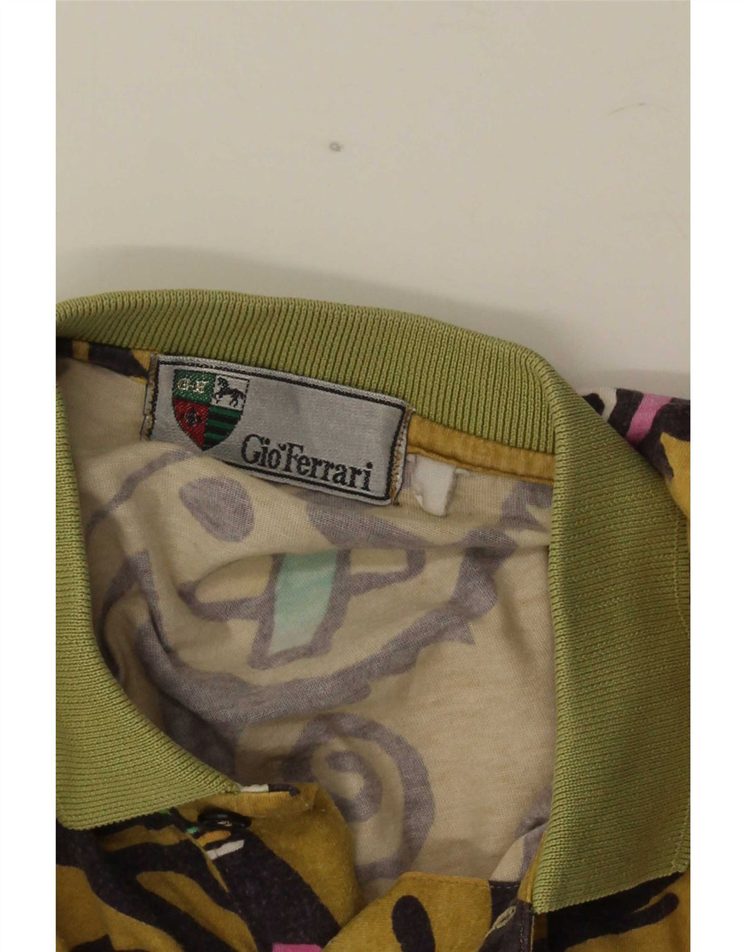 gio ferrari Polo Homme Jaune Moyen Géométrique