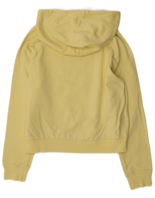 Vans Pull à capuche court graphique surdimensionné pour femme UK 10 Petit coton jaune