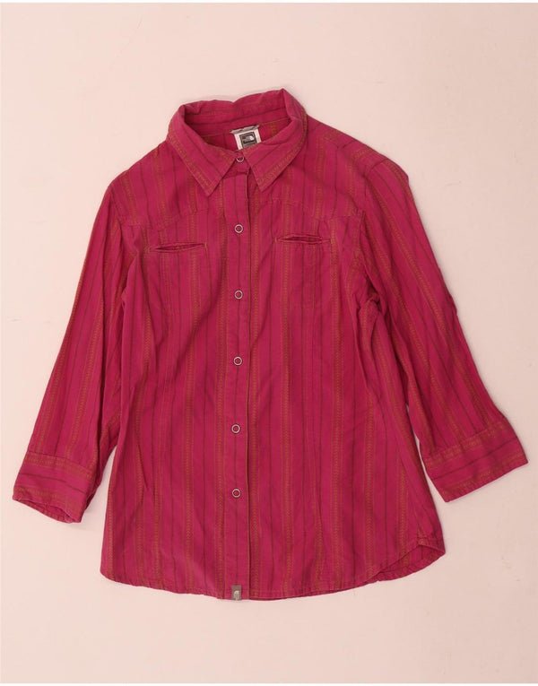 The North Face Chemise à manches 3/4 pour femme UK 6 XS en coton rayé rose