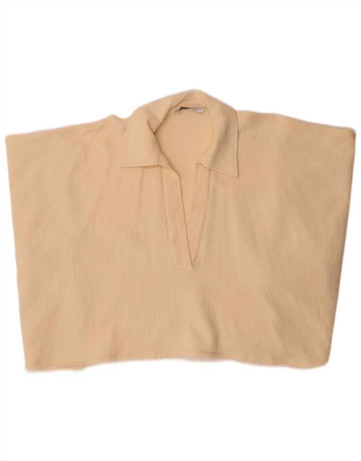 Zara Femme Poncho Crop Top UK 14 Beige Moyen