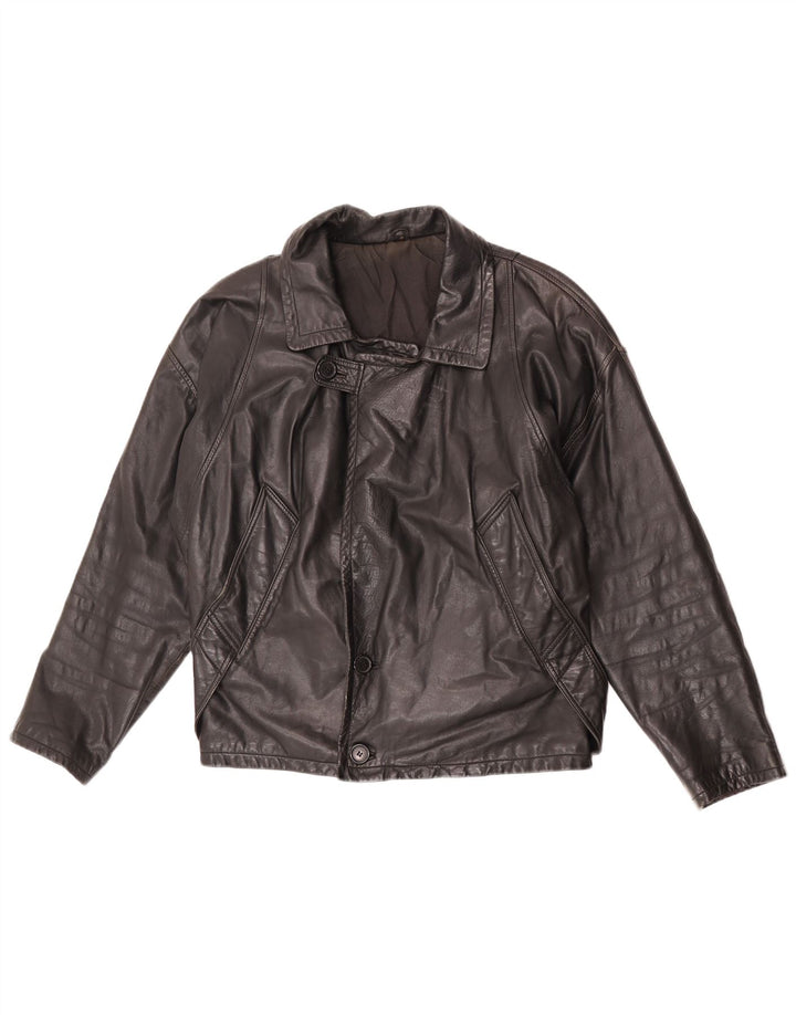 veste en cuir homme vintage EU 50 Grand cuir noir