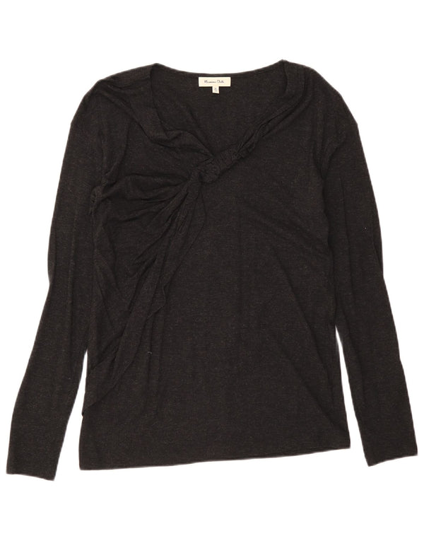 Massimo Dutti Haut à manches longues pour femme UK 12 Medium Noir