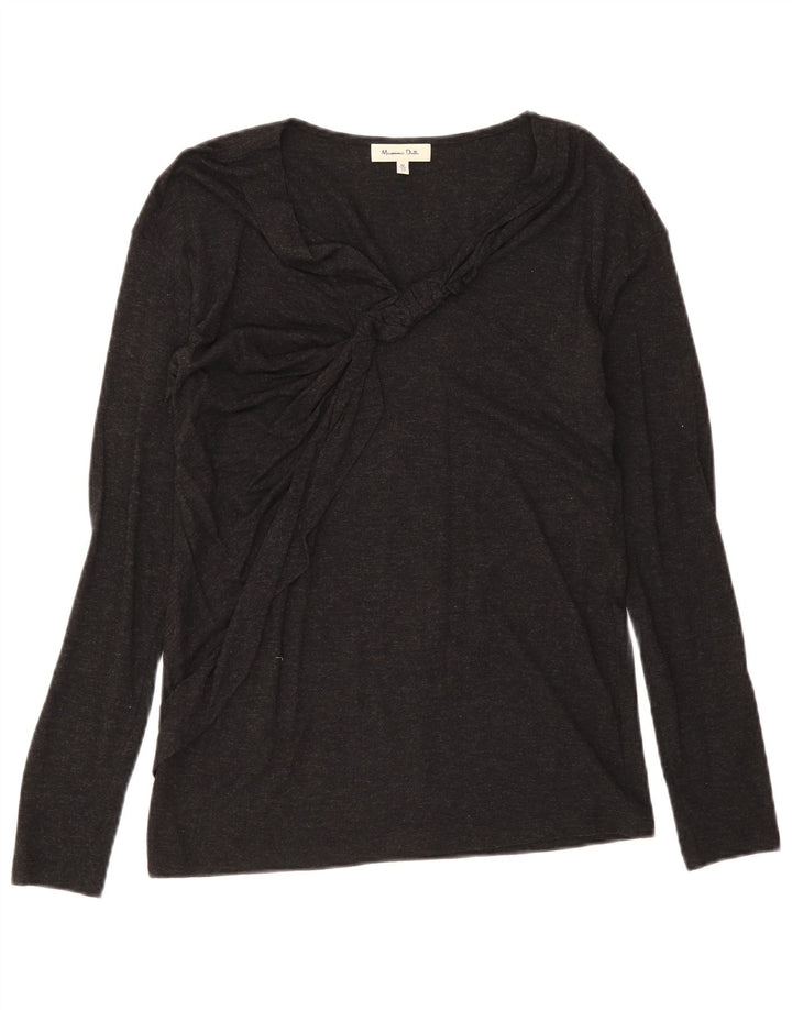 Massimo Dutti Haut à manches longues pour femme UK 12 Medium Noir