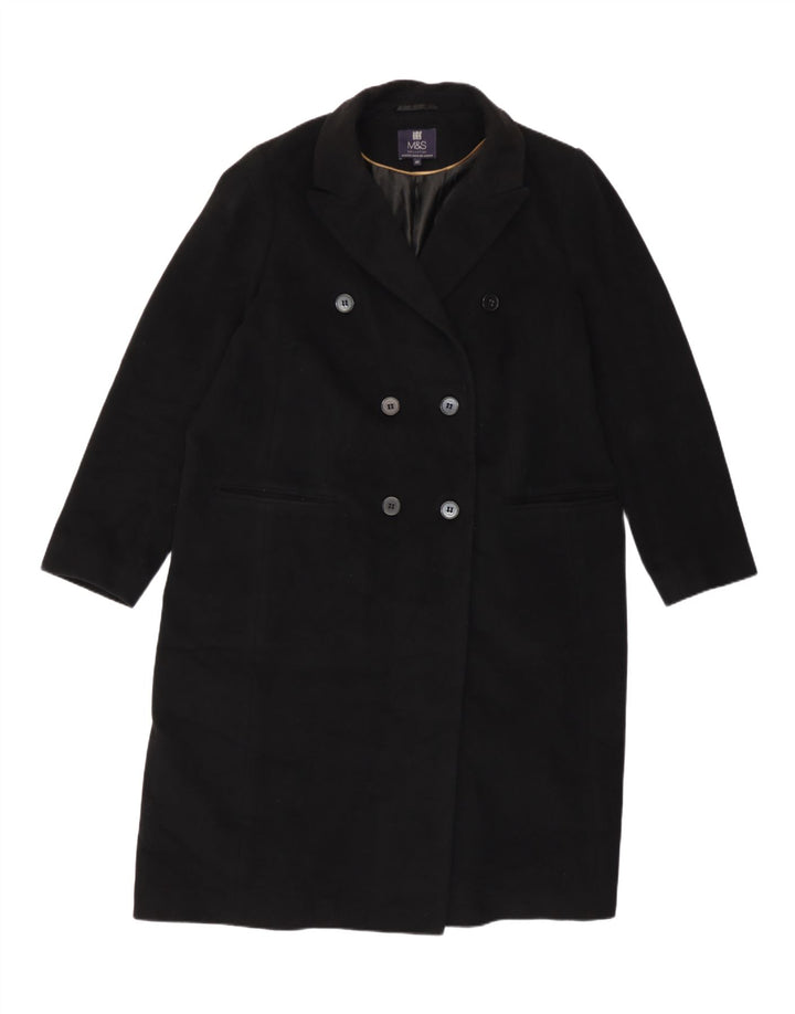 Marks & Spencer Manteau croisé pour femme UK 20 2XL Laine noire