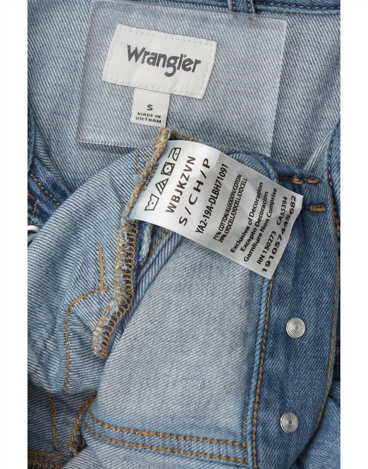 WRANGLER Womens Crop Denim Jacket UK 10 Small Blue Cotton Vintage Wrangler and Second-Hand Wrangler from Messina Hembry 