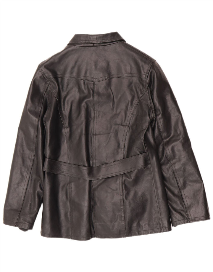 Bayside Veste en cuir pour femme UK 10 Small Noir