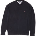 Tommy Hilfiger Pull coupe classique à col en V pour homme, grand bleu marine